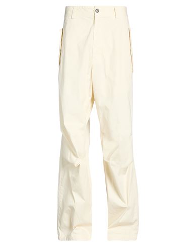 Msgm Man Pants Cream Size 30 Cotton In Neutral