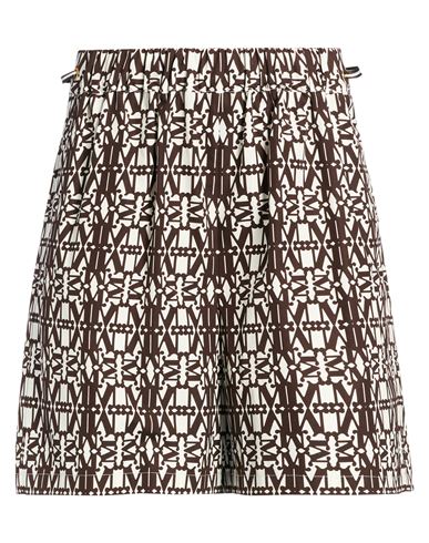 Max Mara Woman Shorts & Bermuda Shorts Dark Brown Size 6 Cotton