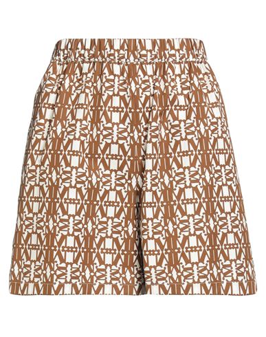 Max Mara Woman Shorts & Bermuda Shorts Brown Size 6 Cotton