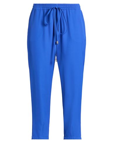 Lanacaprina Woman Pants Bright Blue Size 12 Polyester, Elastane