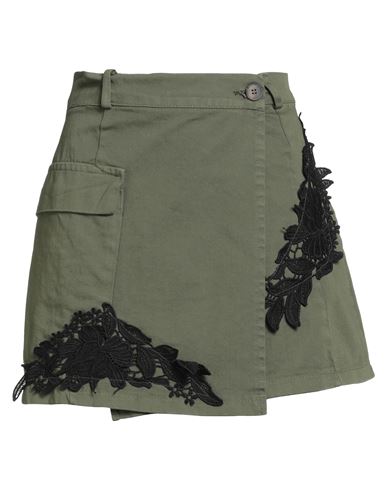 Haveone Woman Denim Skirt Military Green Size M Cotton