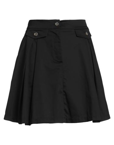 Haveone Woman Mini Skirt Black Size M Cotton, Elastane