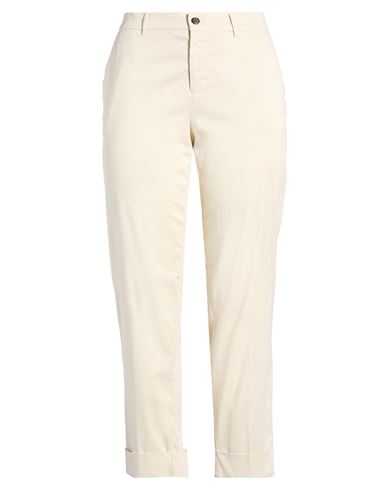Berwich Woman Pants Ivory Size 10 Cotton, Silk, Elastane In Neutral