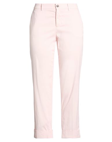 Berwich Woman Pants Light Pink Size 10 Cotton, Silk, Elastane