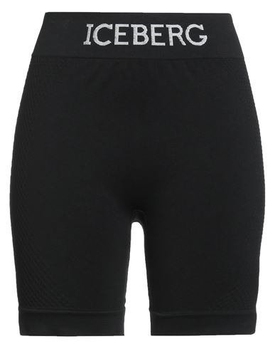 Iceberg Woman Shorts & Bermuda Shorts Black Size L Polyamide, Elastane