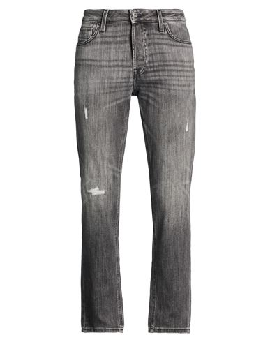 Jack & Jones Man Jeans Black Size 32w-32l Cotton, Elastane In Gray