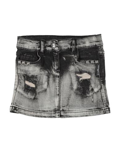 John Richmond Babies'  Toddler Girl Denim Skirt Black Size 6 Cotton, Elastane In Gray