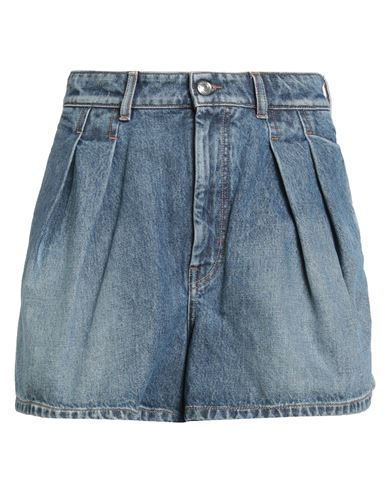 Sportmax Woman Denim Shorts Blue Size 12 Cotton