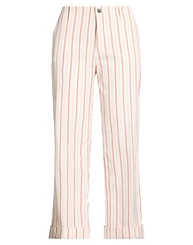 Berwich Woman In  Woman Pants Ivory Size 6 Cotton In Animal Print