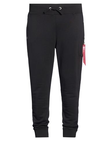 Alpha Industries Man Pants Black Size S Cotton, Polyester In Blue