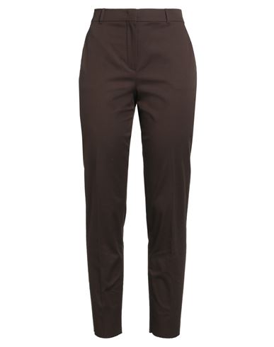 Max Mara Studio Woman Pants Chocolate Brown Size 14 Cotton, Elastane