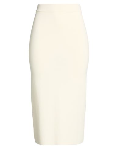 Max Mara Woman Midi Skirt Off White Size M Viscose, Polyamide