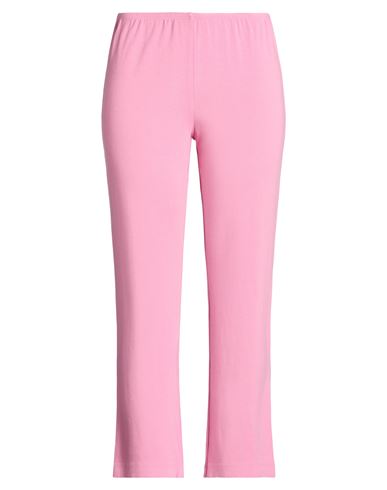 Donni . Woman Pants Pink Size L Cotton, Modal, Elastane