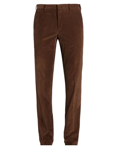 Brioni Man Pants Brown Size 44 Cotton, Elastane