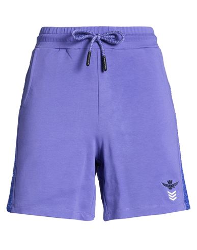 Aeronautica Militare Woman Shorts & Bermuda Shorts Purple Size Xl Cotton, Elastane In Blue