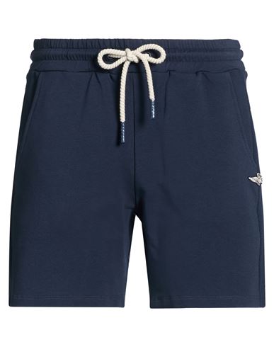 Aeronautica Militare Woman Shorts & Bermuda Shorts Midnight Blue Size L Cotton, Polyamide, Elastane