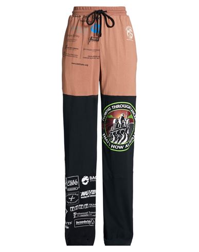 Marine Serre White Line Woman Pants Brown Size S Cotton In Multi