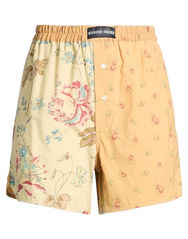 Marine Serre White Line Woman Shorts & Bermuda Shorts Marigold Size M Cotton In Brown