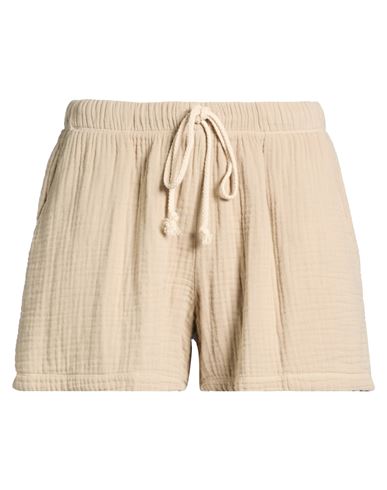 Donni . Woman Shorts & Bermuda Shorts Sand Size L Cotton In Brown