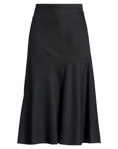 Theory Woman Midi Skirt Black Size 4 Virgin Wool