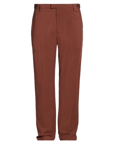 Liu •jo Man Man Pants Brown Size 40 Viscose, Linen In Burgundy
