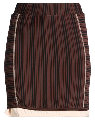 Sunnei Woman Mini Skirt Chocolate Brown Size L Viscose, Elastane