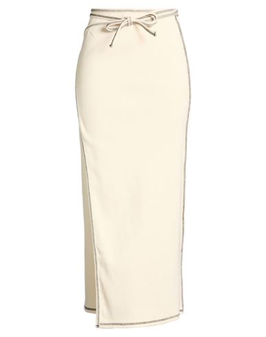 Baserange Woman Maxi Skirt Ivory Size M Organic Cotton, Hemp, Elastane In White