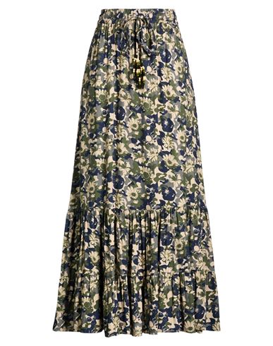 Connor & Blake Woman Maxi Skirt Military Green Size L Viscose