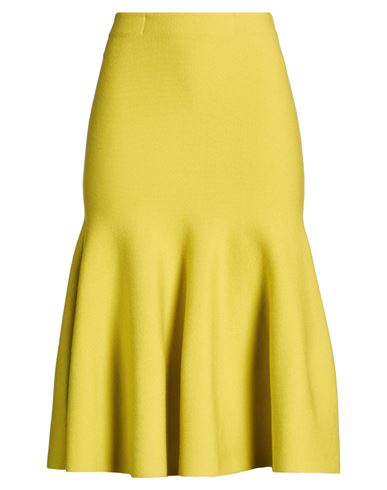 Luisa Spagnoli Woman Midi Skirt Lime Green Size S Virgin Wool, Polyester