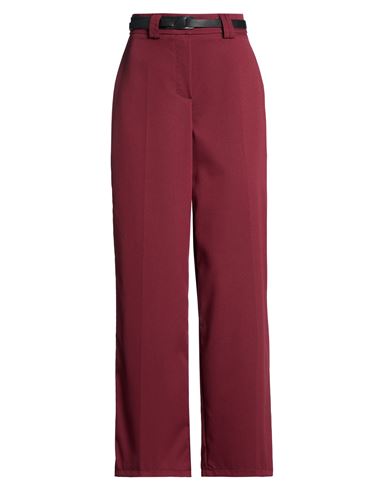 Haveone Woman Pants Burgundy Size L Polyester, Rayon, Elastane In Red