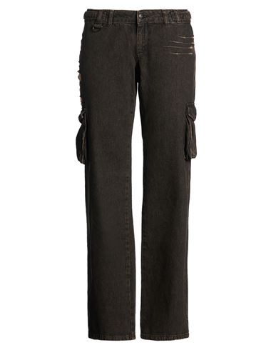 Miaou Woman Jeans Dark Brown Size L Cotton