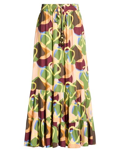 Connor & Blake Woman Maxi Skirt Military Green Size Xl Viscose