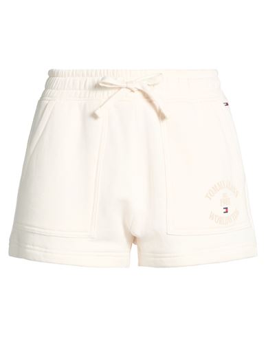 Tommy Jeans Woman Shorts & Bermuda Shorts Ivory Size L Cotton In Neutral