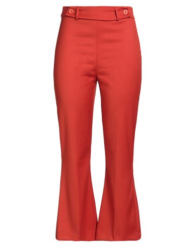 Hanita Woman Pants Rust Size 6 Polyester, Elastane In Red