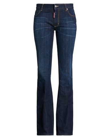 DSQUARED2 DSQUARED2 WOMAN JEANS BLUE SIZE 8 COTTON, ELASTANE