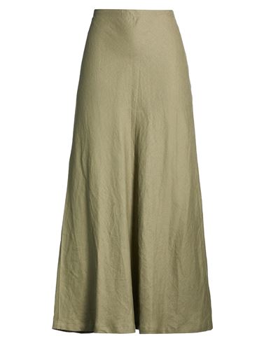 Faithfull Woman Maxi Skirt Military Green Size L Linen