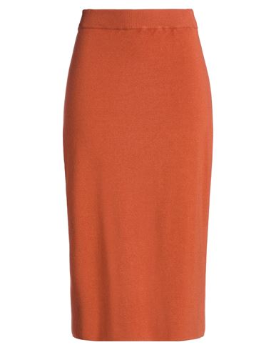 Kontatto Woman Midi Skirt Rust Size Onesize Viscose, Polyester In Brown