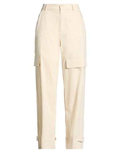 Soallure Woman Pants Ivory Size 8 Cotton, Polyamide, Elastane In White