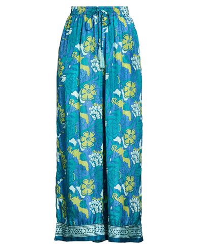 Hannah Woman Pants Deep Teal Size 2 Silk In Green