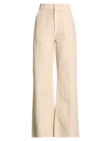 Dondup Woman Pants Beige Size 30 Cotton, Linen, Lyocell In Nude
