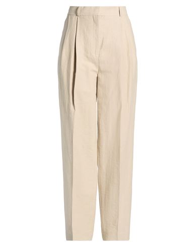 Totême Toteme Woman Pants Beige Size 6 Linen, Cotton, Polyamide In Sand