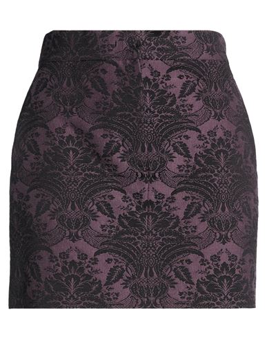 Max Mara Woman Mini Skirt Purple Size 10 Virgin Wool, Polyamide