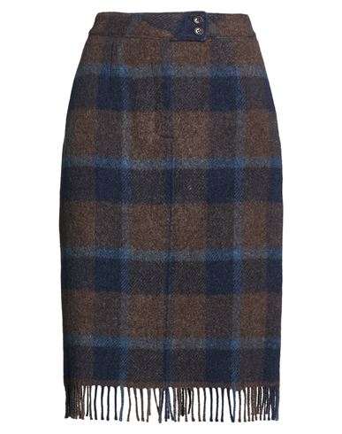 Ymc You Must Create Woman Midi Skirt Chocolate Brown Size L Virgin Wool In Brown