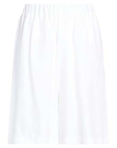 Amina Rubinacci Woman Shorts & Bermuda Shorts White Size 10 Linen