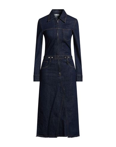 Low Classic Woman Midi Dress Blue Size L Cotton