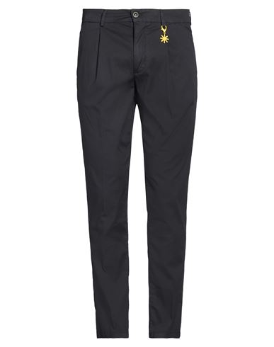 Manuel Ritz Man Pants Midnight Blue Size 38 Cotton, Elastane In Black