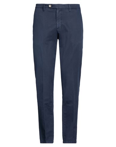 Michael Coal Man Pants Navy Size 35 Cotton, Linen, Elastane In Blue