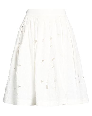 Msgm Woman Midi Skirt White Size 6 Cotton