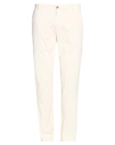 Bob Man Pants Ivory Size 36 Cotton, Elastane In Multi