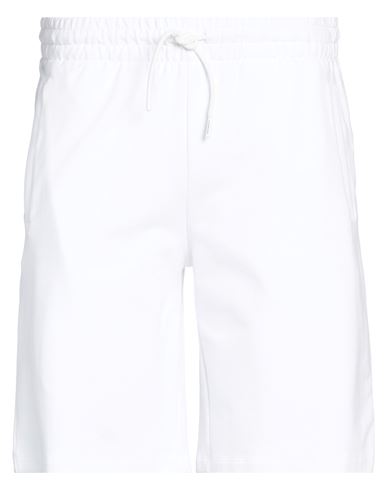 Bikkembergs Man Shorts & Bermuda Shorts White Size L Cotton, Elastane